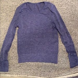 Heather blue long sleeve lulu lemon top